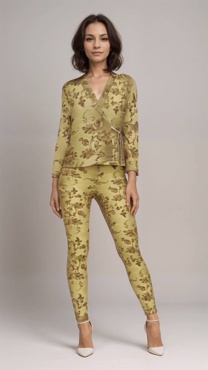 High Waisted Leggings Golden Baroque Womens High Waisted Velour Leggings