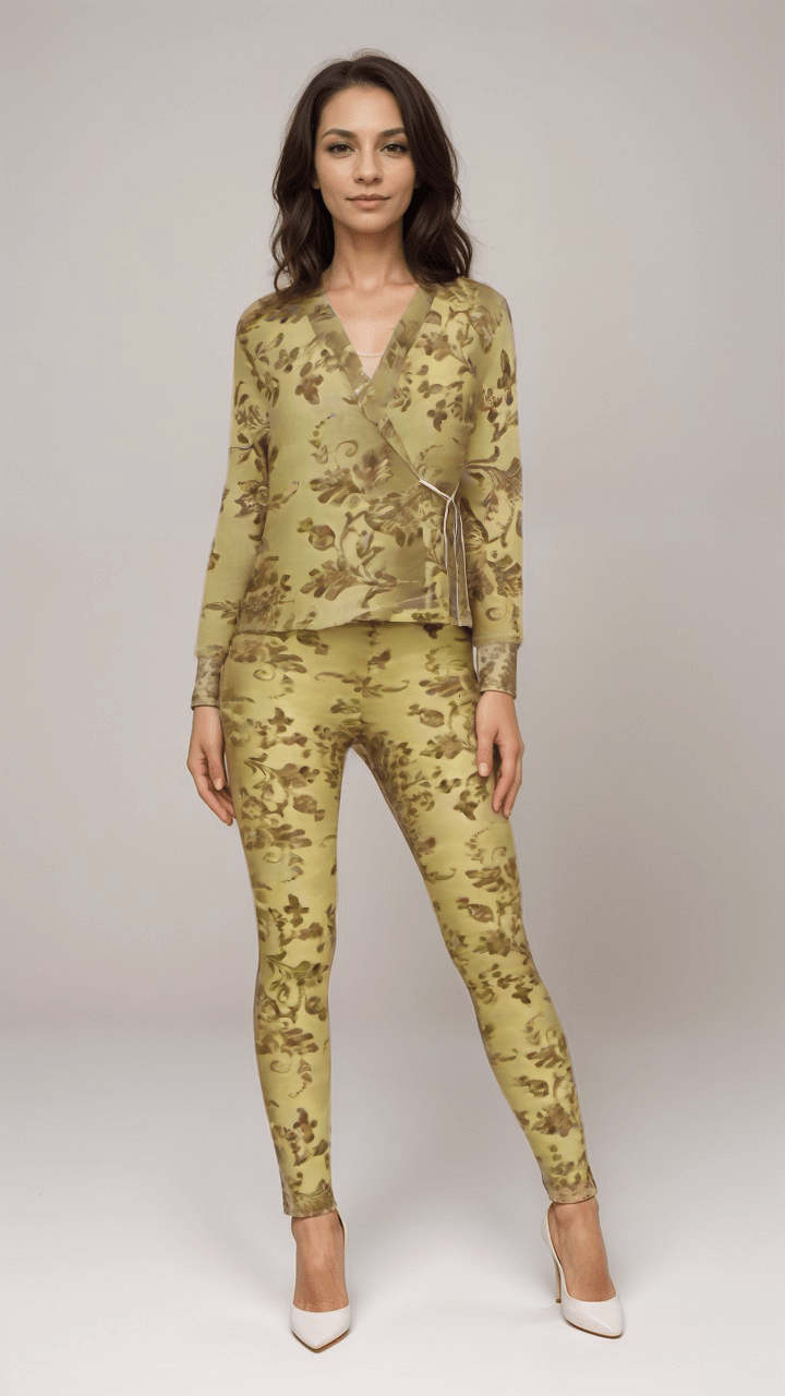 High Waisted Leggings Golden Baroque Womens High Waisted Velour Leggings