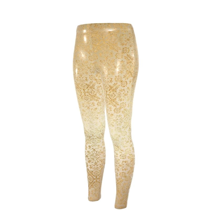 High Waisted Leggings Golden Illusion Womens Velour High Waisted Leggings