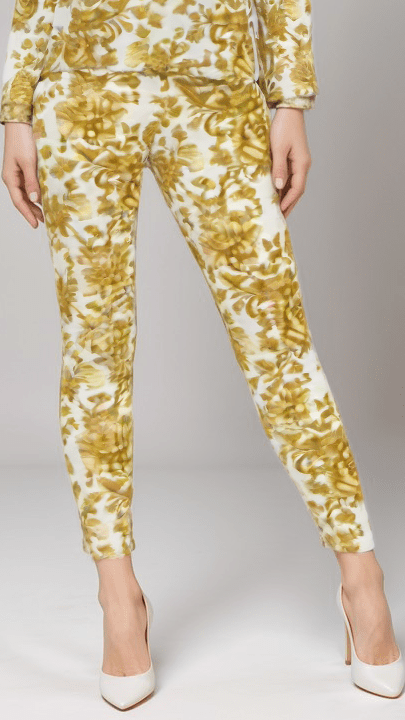 High Waisted Leggings Regal Fleur Womens Velour High Waisted Leggings