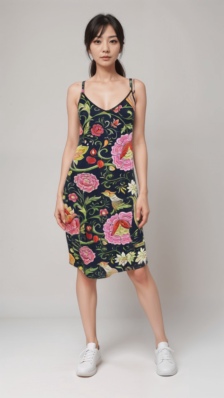 Slip Dress Eastern Orient Iconic Silk Slip Dress