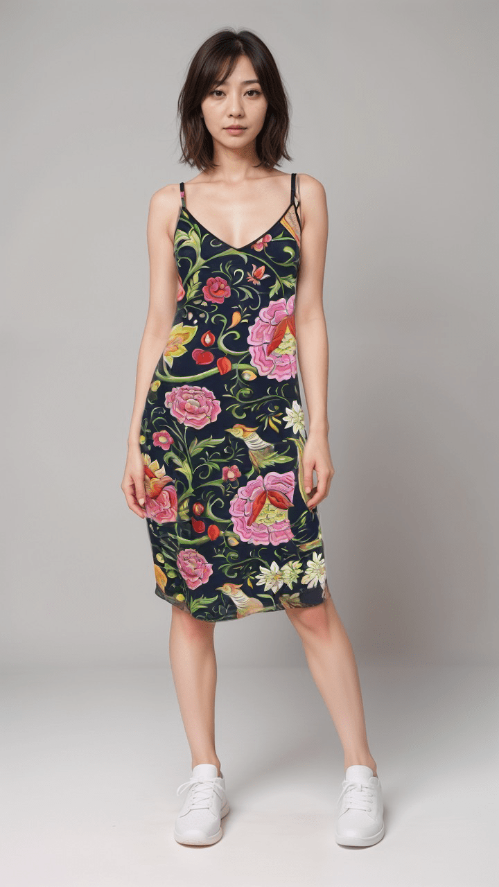 Slip Dress Eastern Orient Iconic Silk Slip Dress