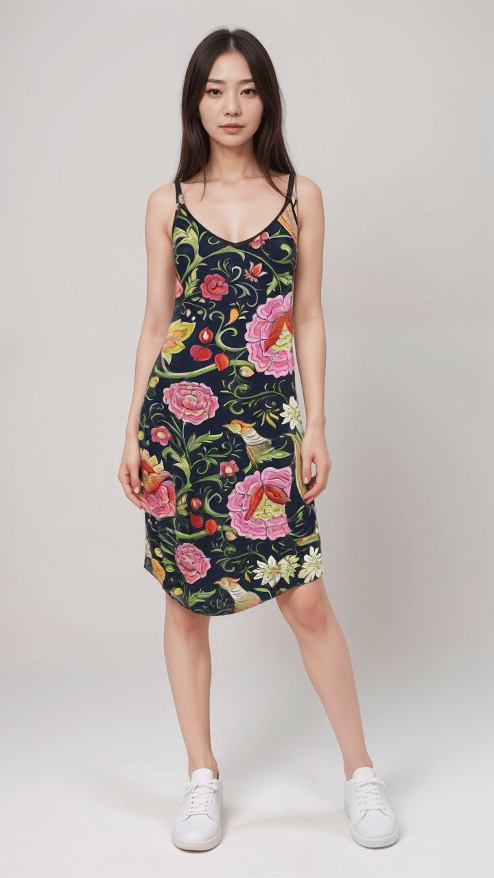 Slip Dress Eastern Orient Iconic Silk Slip Dress