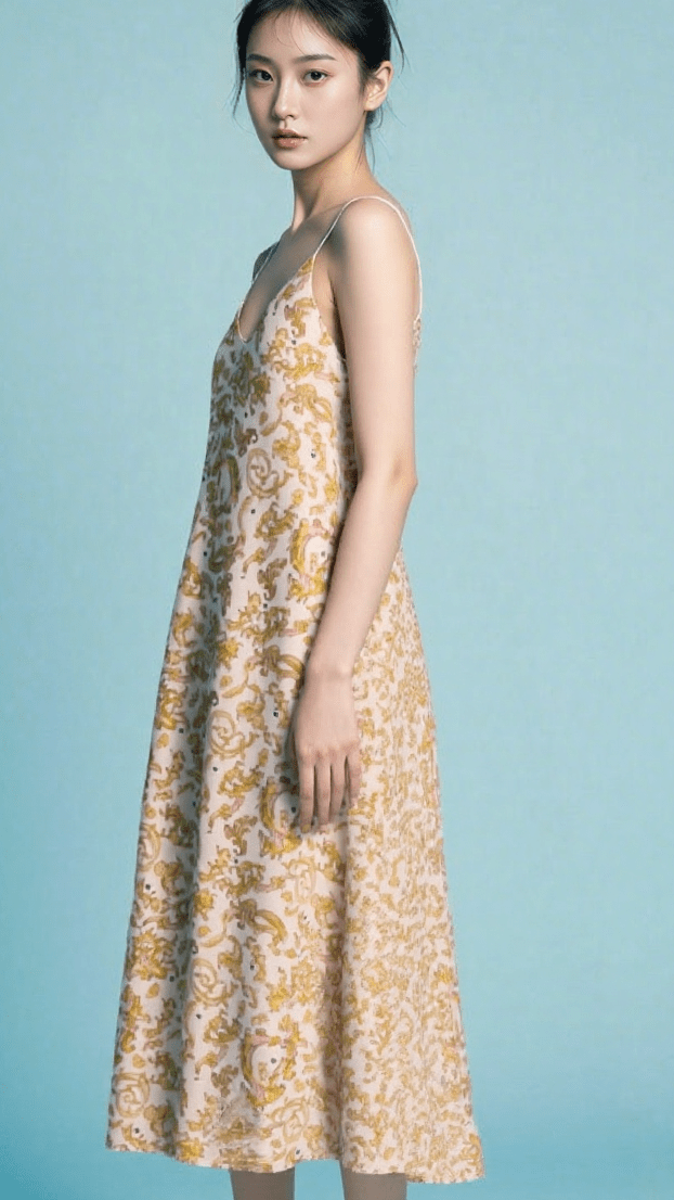 Slip Dress Golden Rococo Iconic Silk Slip Dress