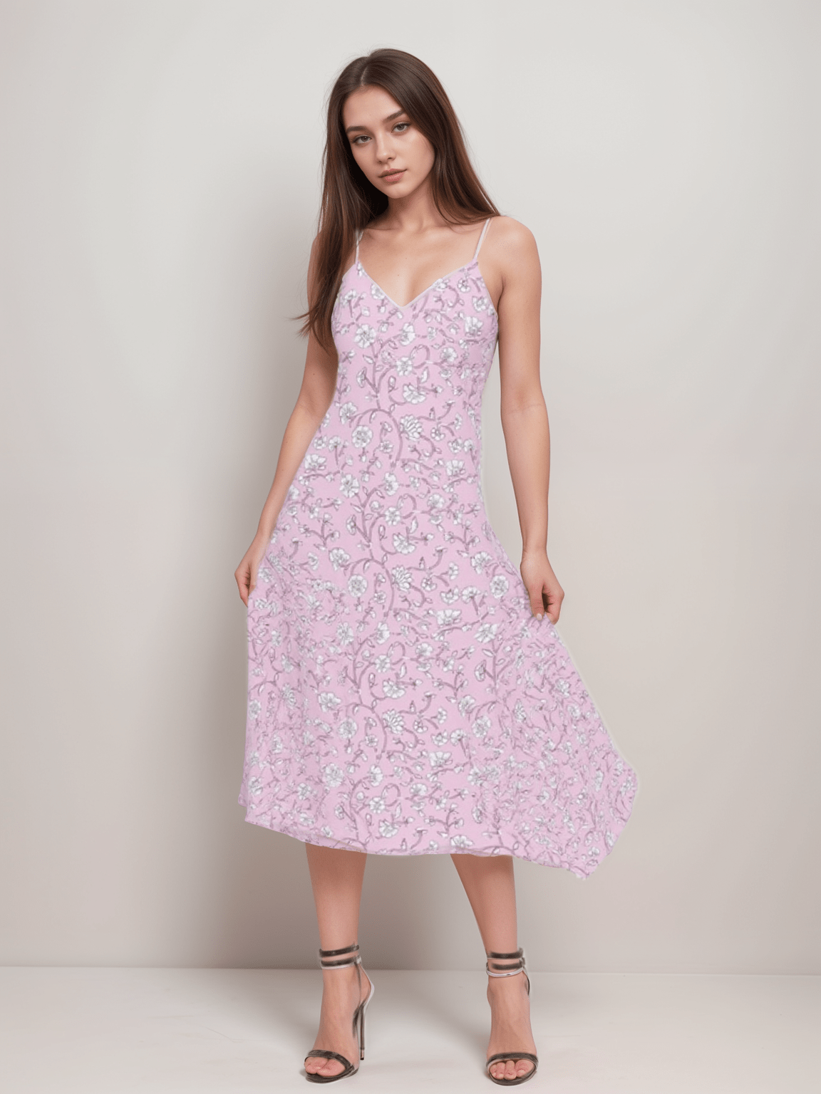 Slip Dress Rose Garden Iconic Crepe Slip Dress