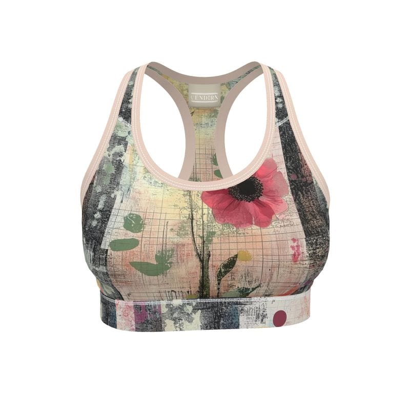 Sports Bra Garden Collage Womens Sports Bra
