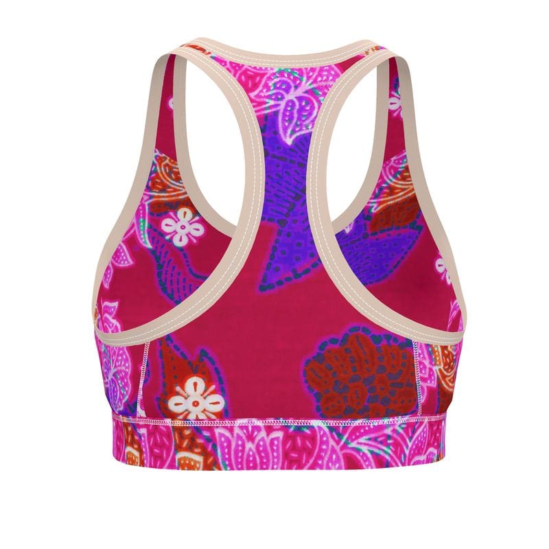 Sports Bra Hibiscus Whimsy Sports Bra