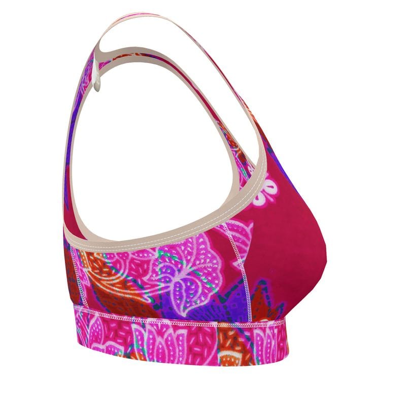 Sports Bra Hibiscus Whimsy Sports Bra