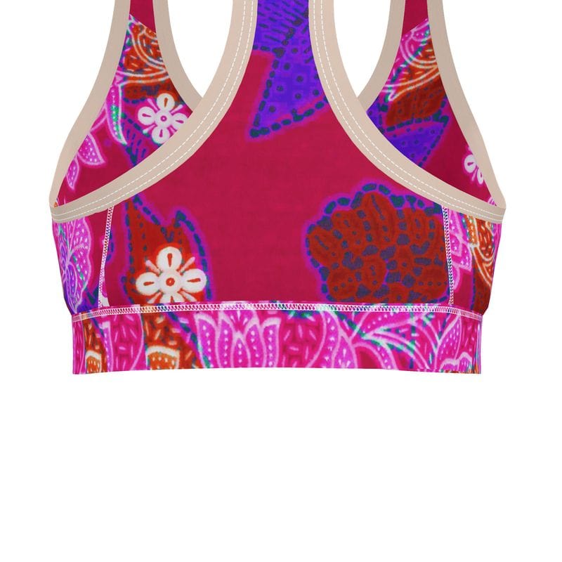 Sports Bra Hibiscus Whimsy Sports Bra
