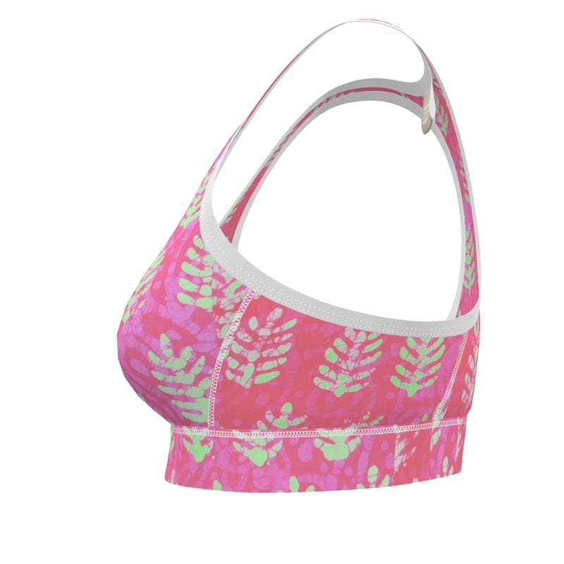 Sports Bra Pink Tropic Ferns Sports Bra