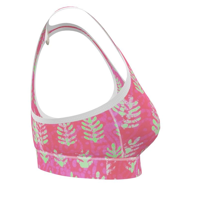 Sports Bra Pink Tropic Ferns Sports Bra