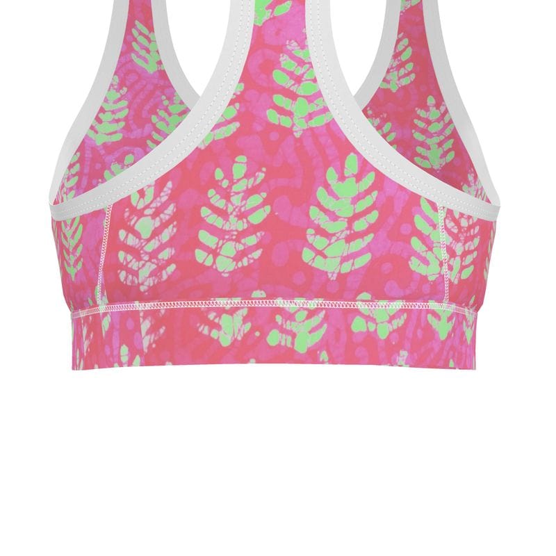 Sports Bra Pink Tropic Ferns Sports Bra