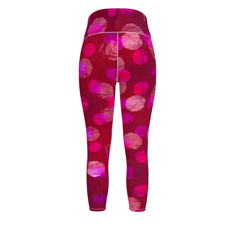 Sports Leggings Berry Bloom Womens High Waisted Sports Leggings