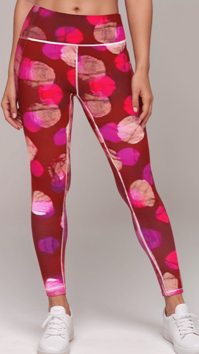 Sports Leggings Berry Bloom Womens High Waisted Sports Leggings