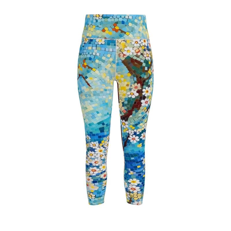 Sports Leggings Cerulean Spring Womens High Waisted Sports Leggings