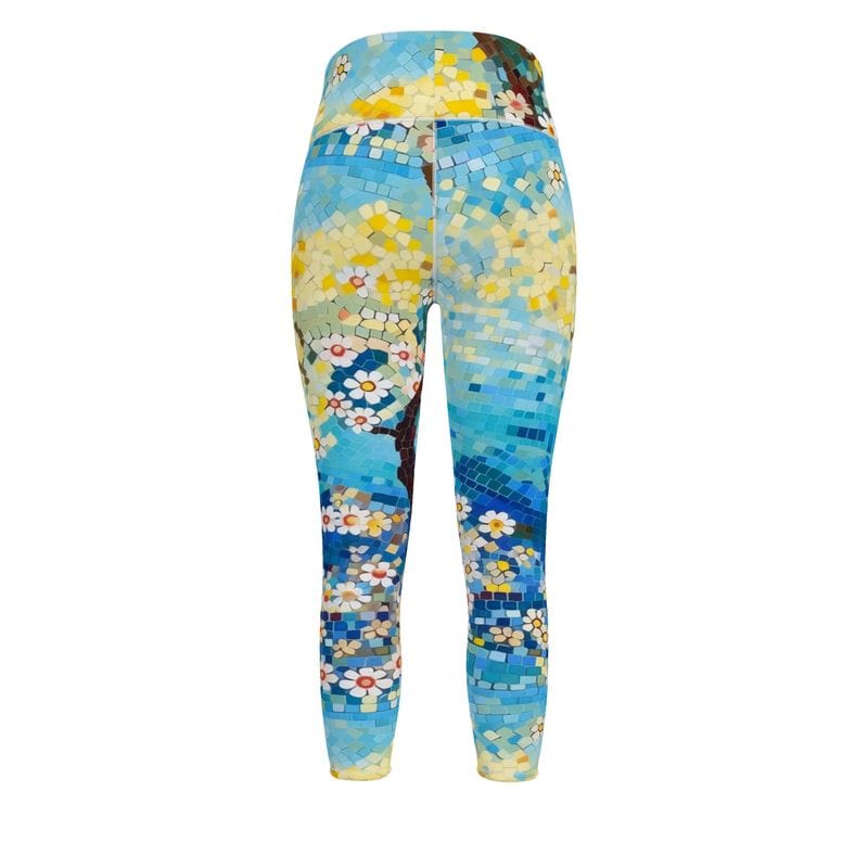 Sports Leggings Cerulean Spring Womens High Waisted Sports Leggings