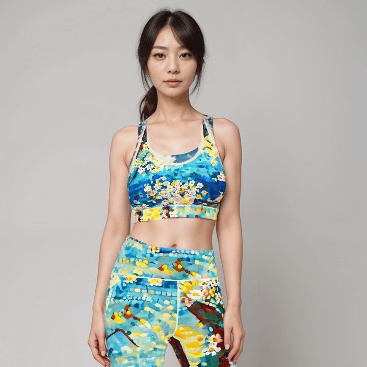 Sports Leggings Cerulean Spring Womens High Waisted Sports Leggings