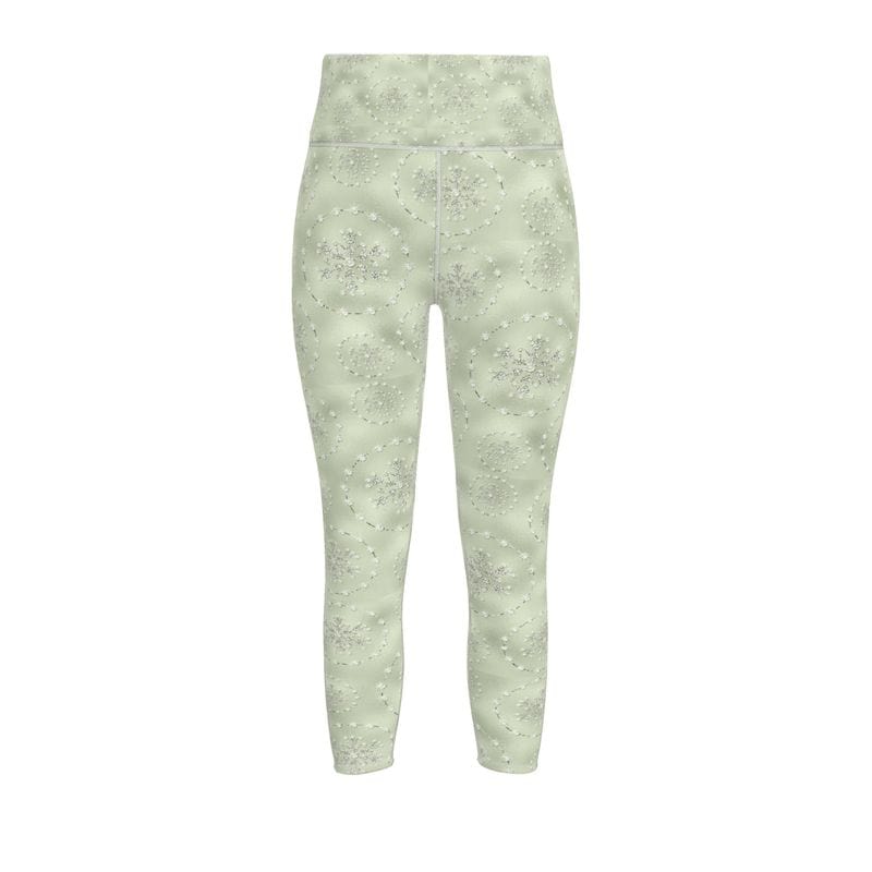 Sports Leggings Evergreen Frost Womens High Waisted Sports Leggings