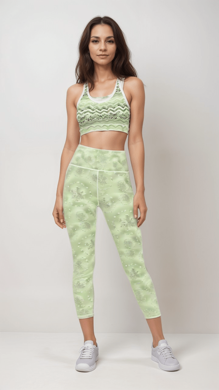 Sports Leggings Evergreen Frost Womens High Waisted Sports Leggings