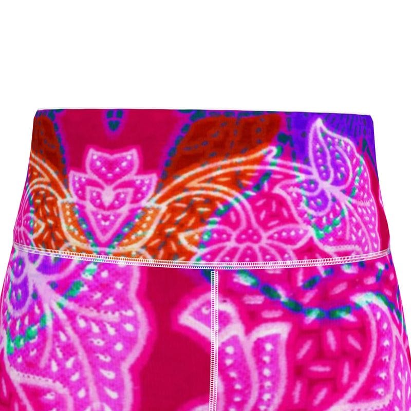 Sports Leggings Hibiscus Whimsy Womens High Waisted Sports Leggings