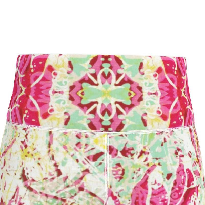 Sports Leggings Minty Petal Bloom Womens High Waisted Sports Leggings