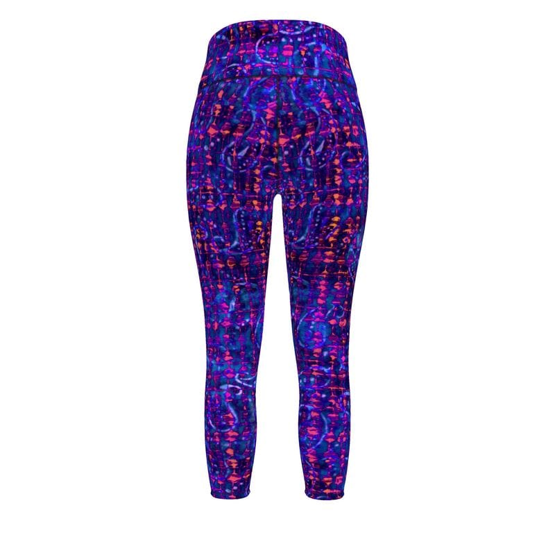 Sports Leggings Neon Abyss Womens High Waisted Sports Leggings
