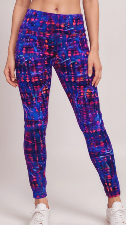 Sports Leggings Neon Abyss Womens High Waisted Sports Leggings