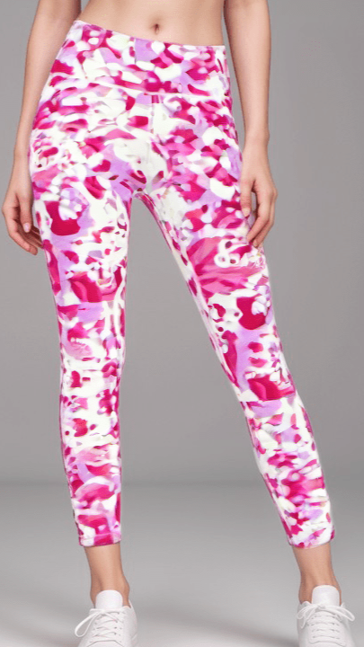 Sports Leggings Petal Whimsy Womens High Waisted Sports Leggings