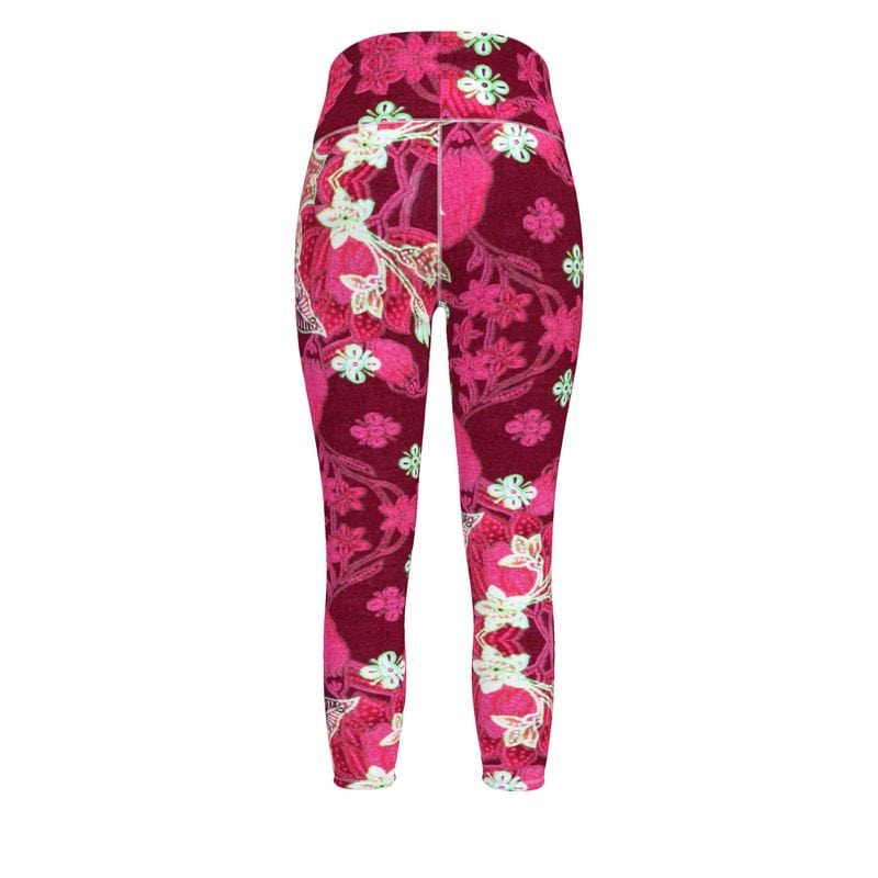 Sports Leggings Scarlet Flora Dream Womens High Waisted Sports Leggings