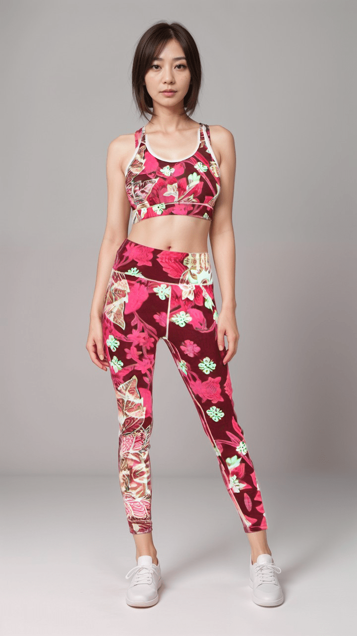 Sports Leggings Scarlet Flora Dream Womens High Waisted Sports Leggings