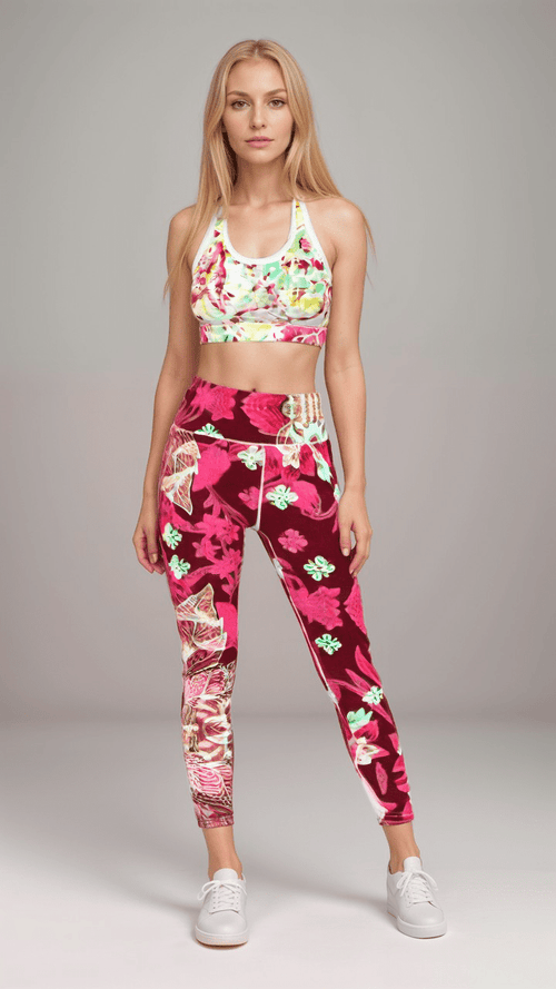 Scarlet Flora Dream Womens High Waisted Sports Leggings