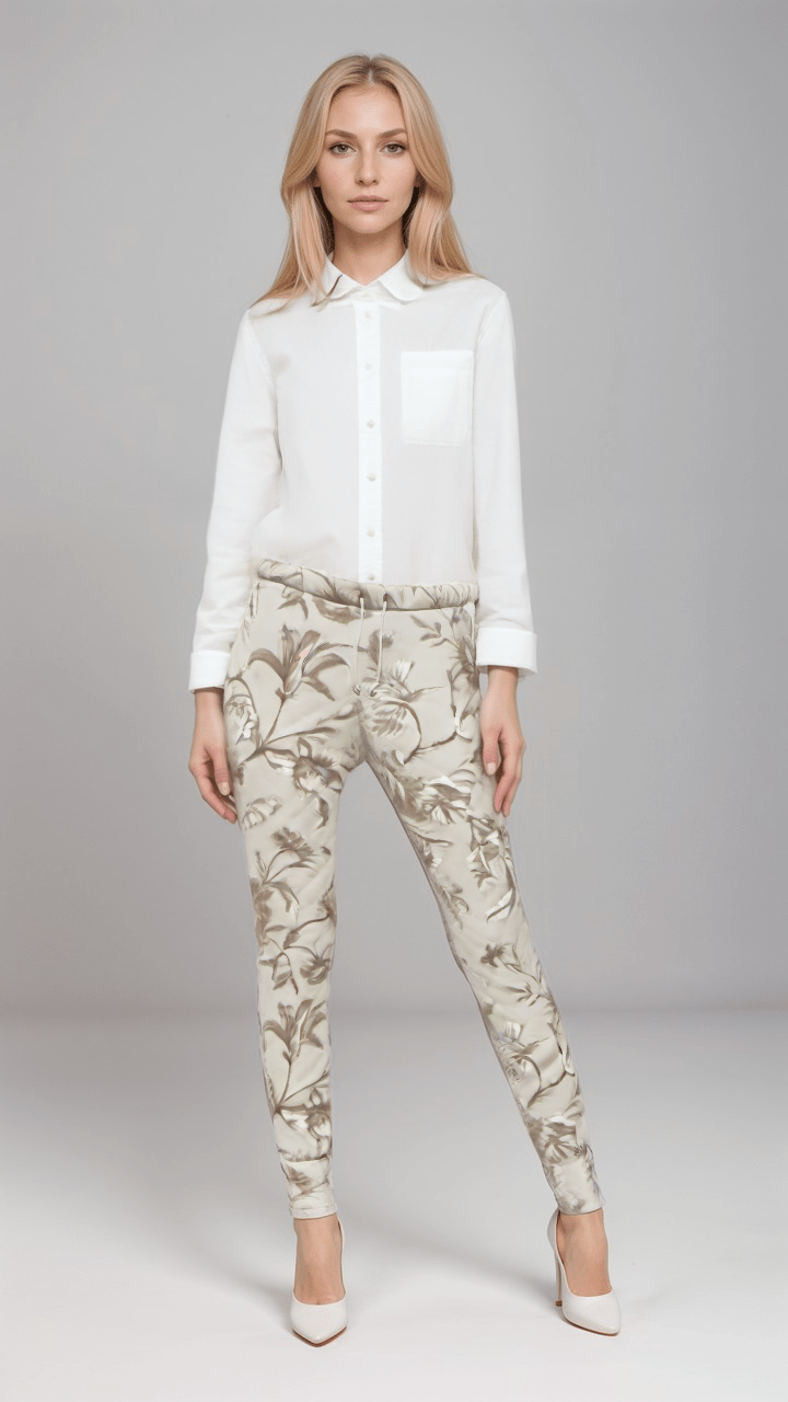 Womens Jogging Bottoms Whispered Stone Blossom Womens Knitted Joggers