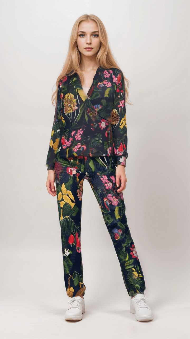 Womens Trousers Eclipse Botanical Women’s Satin Trousers