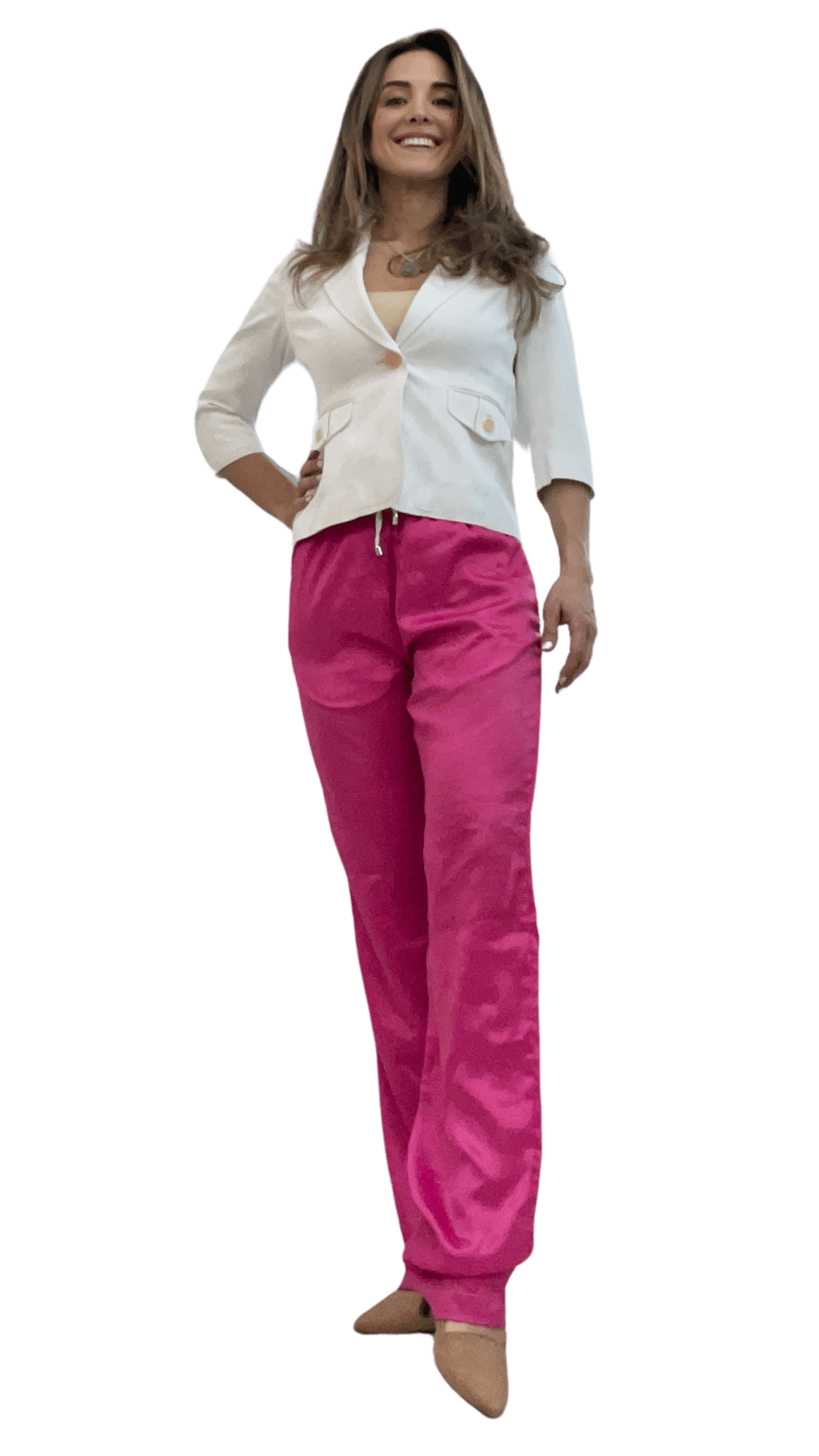 Womens Trousers Fuscia Glow Womens Satin Trousers