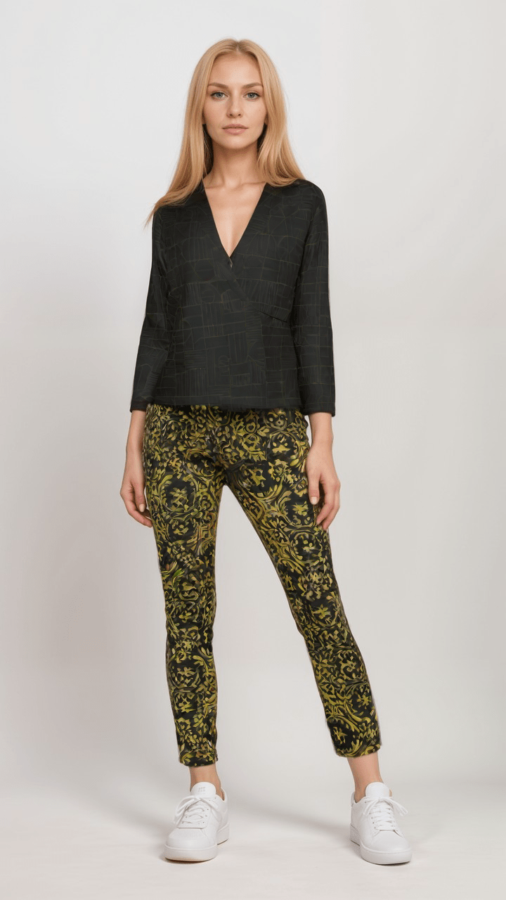 Womens Trousers Golden Boroque Womens Satin Trousers