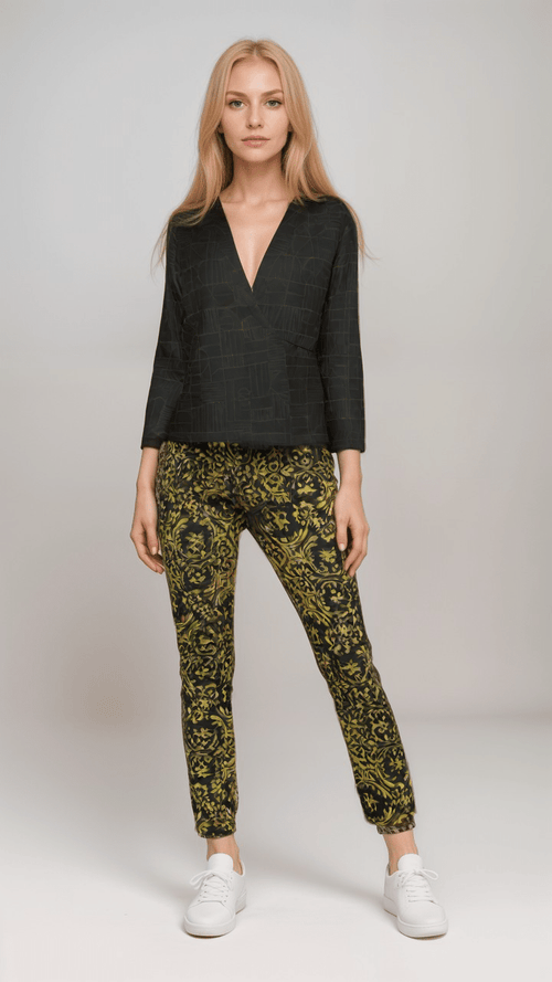Golden Boroque Womens Satin Trousers