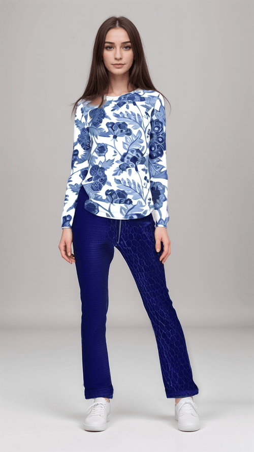 Indigo Matrix Womens Satin Trousers