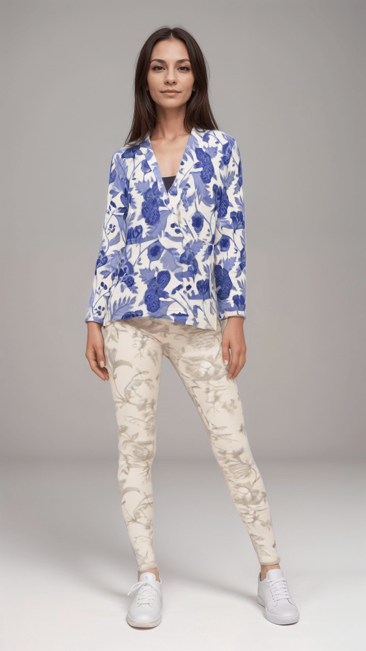 Wrap Blazer Cobalt Garden Women's Wrap Blazer