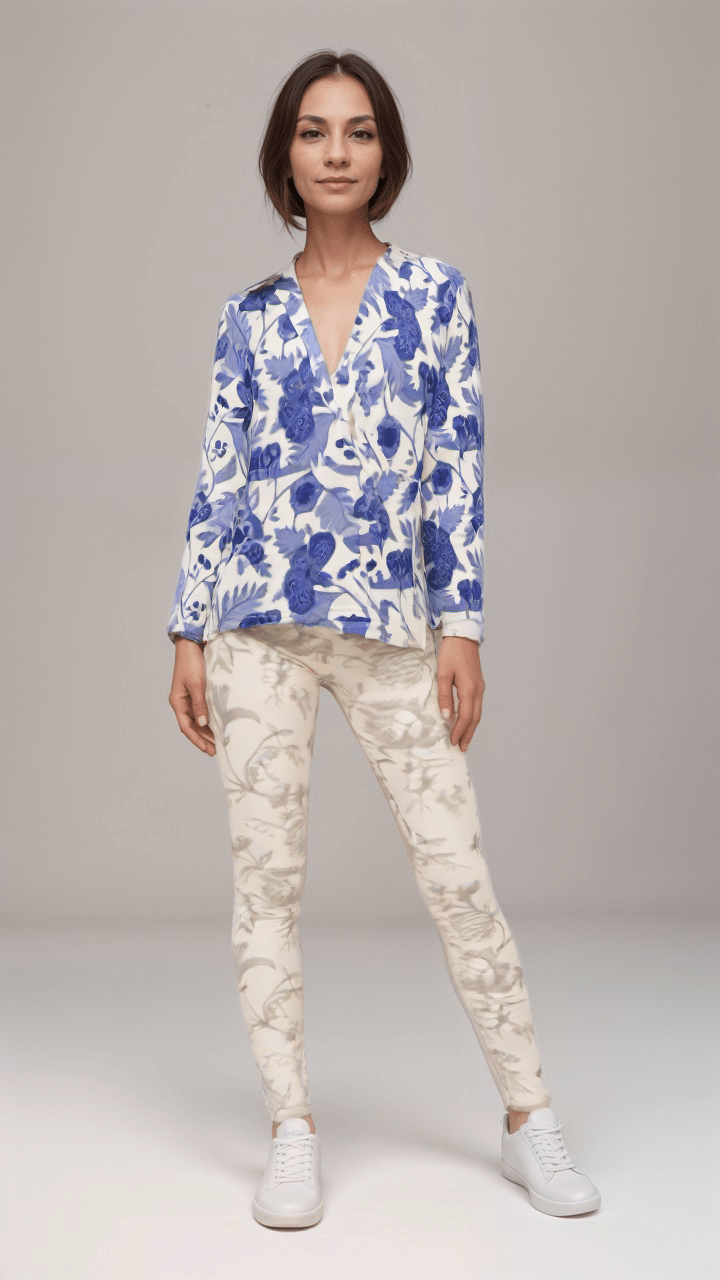 Wrap Blazer Cobalt Garden Women's Wrap Blazer