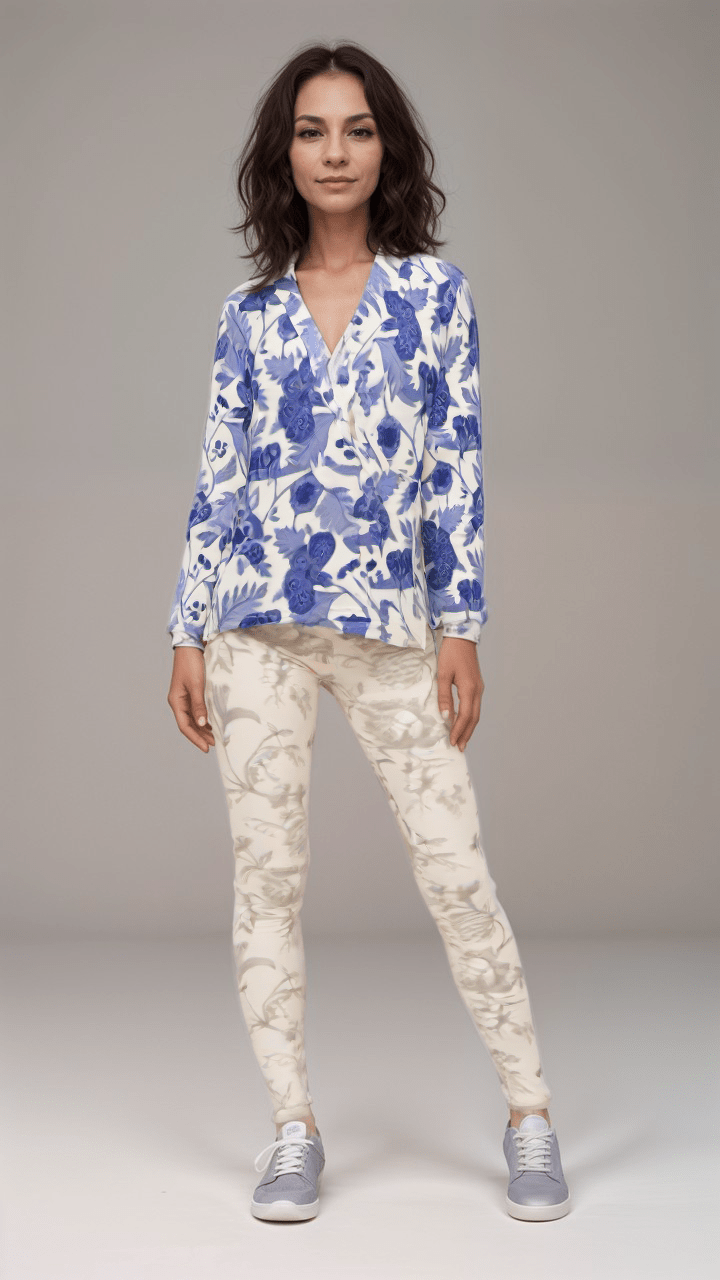 Wrap Blazer Cobalt Garden Women's Wrap Blazer