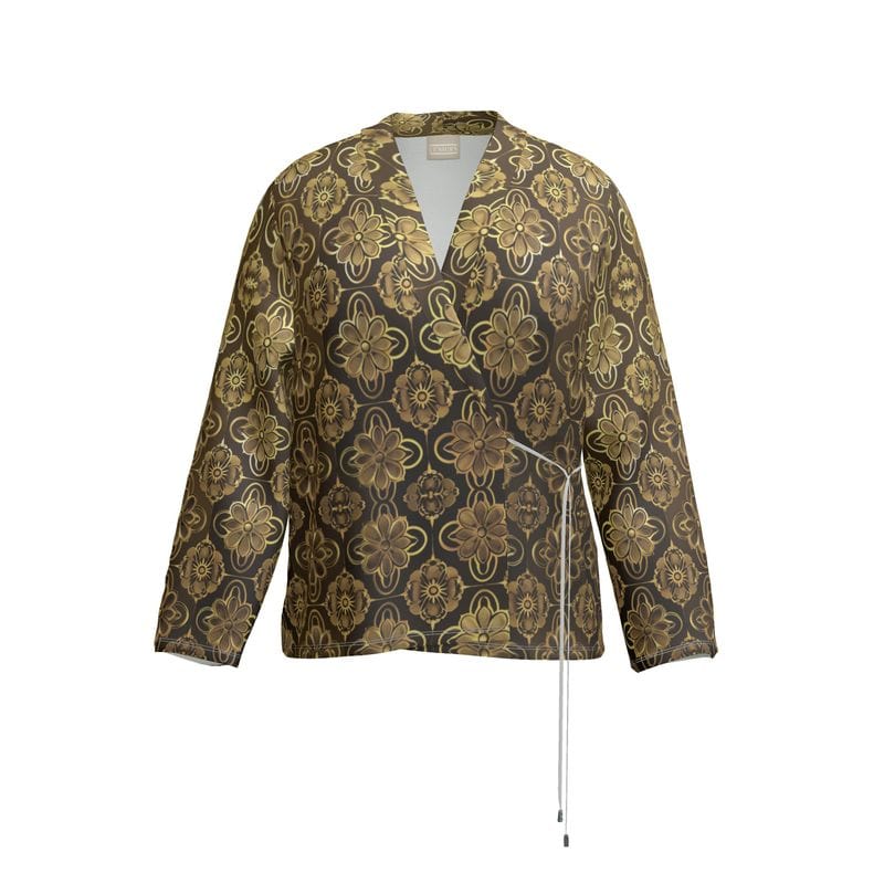Wrap Blazer Gilded Garden Women’s Satin Wrap Blazer