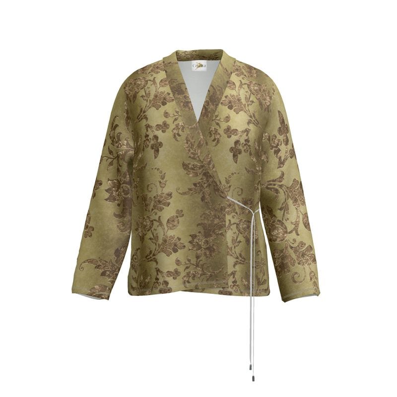 Wrap Blazer Golden Baroque Womens Satin Wrap Blazer