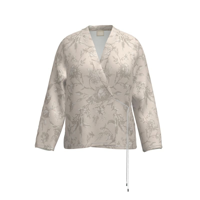 Wrap Blazer Ivory Le Toile Satin Wrap Blazer