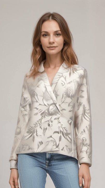 Wrap Blazer Ivory Le Toile Satin Wrap Blazer